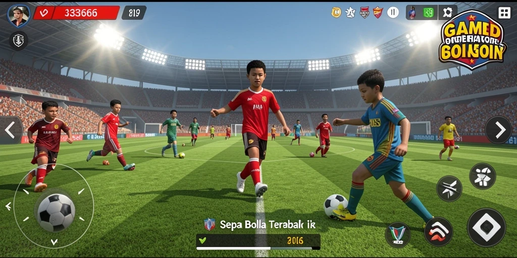 Tampilan gameplay menarik dari 333666 yang menampilkan aksi sepak bola seru.