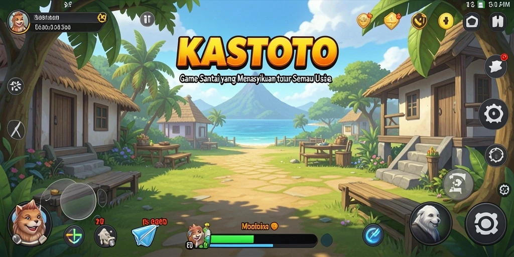 Tampilan gameplay KASTOTO yang menarik dan ceria.