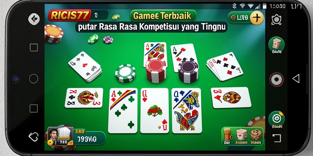 Screenshot RICIS77 menampilkan aksi bermain Gaple yang seru dan kompetitif.