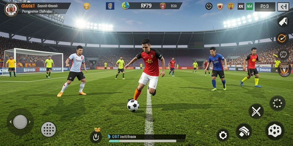 Tampilan gameplay mendebarkan dalam RP79 saat adu skill di lapangan.