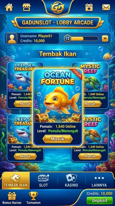 Screenshot aplikasi gadunslot menampilkan berbagai kategori aplikasi.